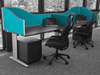 Screensorption-Plus blue coloured acoustic desk screens