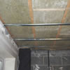 a part soundproofed ceiling using resilient bars