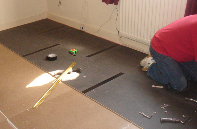 QuietFloor PLUS acoustic underlay for soundproofing the floor in a flat