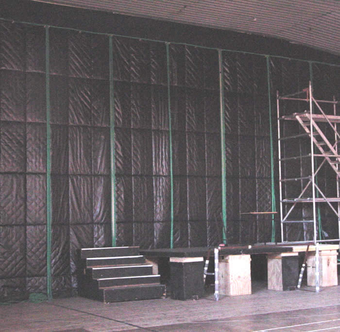 Acoustic Curtain erected to screen a noisy workplace