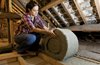 Thermafleece being unrolled by a woman