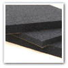 pile of three black FRHD high density foam panels