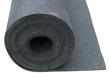 end view of roll of Linoroll impact absorbing rubber