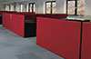 Screensorption free standing red acoustic office screens