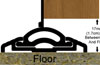 cross section view of threshold seal beneath door leaf