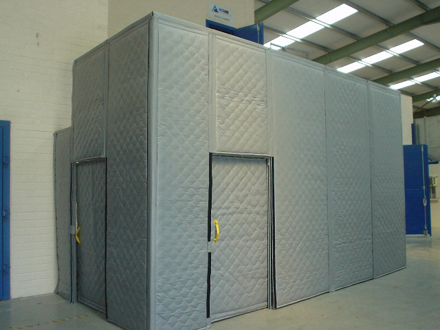 Acoustic Curtain enclosing noisy machinery