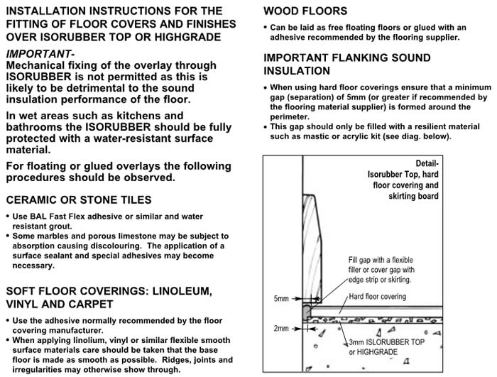 Robust Detail Instructions for E-FC-9 & 10 solutions to reduce impact noise through concrete floors.